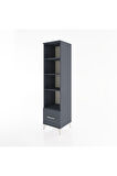 Hyperion Dolap 4 Raflı Tek Çekmeceli 44x44x182 Antrasit-Antrasit