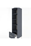 Hyperion Dolap 4 Raflı Tek Çekmeceli 44x44x182 Antrasit-Antrasit