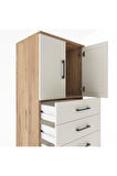 Hyperion Dolap Tek Raflı 7 Çekmeceli 2 Kapaklı 60x44x182 Çam-Aytaşı
