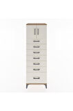 Hyperion Dolap Tek Raflı 7 Çekmeceli 2 Kapaklı 60x44x182 Çam-Aytaşı