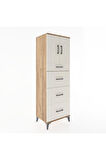 Hyperion Dolap Tek Raflı 4 Çekmeceli 2 Kapaklı 60x44x182 Çam-Aytaşı