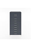 Hyperion Dolap Tek Raflı 8 Çekmeceli 2 Kapaklı 88x44x182 Antrasit-Antrasit