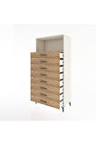Hyperion Dolap Tek Raflı 8 Çekmeceli 88x44x182 Aytaşı-Çam