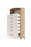 Hyperion Dolap Tek Raflı 7 Çekmeceli 88x44x182 Çam-Aytaşı
