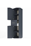 Hyperion Dolap 3 Raflı Tek Çekmeceli 2 Kapaklı 44x44x195 Antrasit-Antrasit
