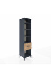 Hyperion Dolap 4 Raflı Tek Çekmeceli 44x44x195 Antrasit-Çam