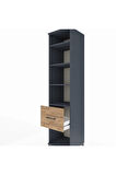 Hyperion Dolap 4 Raflı Tek Çekmeceli 44x44x195 Antrasit-Çam