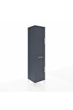 Hyperion Dolap 4 Raflı Tek Çekmeceli 2 Kapaklı 44x44x195 Antrasit-Antrasit