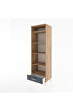 Hyperion Dolap 5 Raflı Tek Çekmeceli 60x44x195 Çam-Antrasit