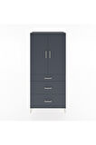 Hyperion Dolap 3 Raflı 3 Çekmeceli 2 Kapaklı 88x44x195 Antrasit-Antrasit