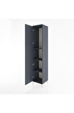 Hyperion Dolap 3 Raflı Tek Kapaklı 44x44x221 Antrasit-Antrasit