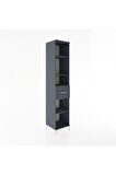 Hyperion Dolap 4 Raflı Tek Çekmeceli 44x44x221 Antrasit-Antrasit