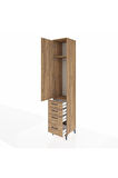 Hyperion Dolap 2 Raflı 4 Çekmeceli Tek Askılı 44x44x243 Çam-Çam
