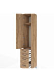 Hyperion Dolap 2 Raflı 4 Çekmeceli Tek Askılı 44x44x243 Çam-Çam