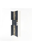 Hyperion Dolap 4 Raflı 2 Çekmeceli 4 Kapaklı 60x44x243 Aytaşı-Antrasit