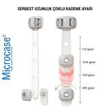Microcase Sert Plastik Kendinden Yapışkanlı Çok Amaçlı Buzdolabı Raf Çekmece Dolap Kapı Çekmece Kilidi  Çocuk Kilidi- BEYAZ AL5021 2 Adet