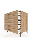 Kronos Şifonyer 5 Çekmeceli 88x59x96 Çam-Çam