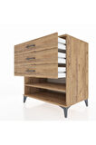 Kronos Şifonyer Tek Raflı 3 Çekmeceli 88x59x96 Çam-Çam