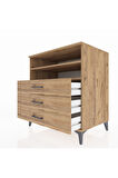 Kronos Şifonyer 2 Raflı 3 Çekmeceli 88x59x96 Çam-Çam