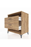 Kronos Şifonyer Tek Raflı 2 Çekmeceli 88x59x96 Çam-Çam