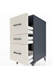 Kronos Komodin 3 Çekmeceli 44x59x96 Antrasit-Aytaşı