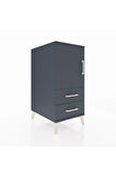 Kronos Komodin 2 Raflı 2 Çekmeceli Tek Kapaklı 44x59x96 Antrasit-Antrasit