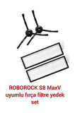 ROBOROCK S8 MaxV uyumlu fırça filtre seti, süpürme fırçası yedek parça
