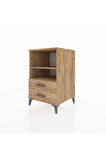 Kronos Komodin 2 Raflı 2 Çekmeceli 60x59x96 Çam-Çam