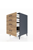 Kronos Komodin 4 Çekmeceli 60x59x96 Antrasit-Çam