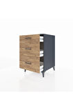 Kronos Komodin 3 Çekmeceli 60x59x96 Antrasit-Çam