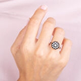 0.04 Karat Çiçek Figürlü Elmas Yüzük