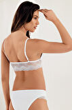 Kadın Beyaz Dantelli Desteksiz Bralet Takım Mb Yeni Sezon