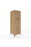 Kronos Dolap 2 Raflı 3 Çekmeceli 2 Kapaklı 60x59x182 Çam-Çam