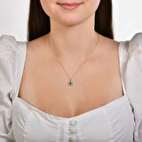 0.04 Karat Zümrüt Taşlı Pırlanta Kolye