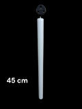 4 Adet Beyaz Boyalı Ahşap Konik 45 cm Zigon, Orta Sehpa, Puf, Komidin Ayağı