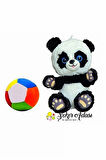 Peluş Panda Ayı 28 cm ve Peluş Top 12 cm - 2 Ürün 1 Arada Oyuncak
