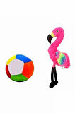 Peluş Flamingo 25 cm ve Peluş Top 12 cm - 2 Ürün 1 Arada Oyuncak