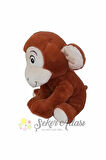 Sevimli Oturan Kahverengi Peluş Maymun 30 Cm