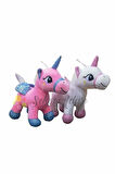 Sevimli 2 Li Kanatlı Boynuzlu Peluş Unicorn Pony At Oyuncak 20 Cm
