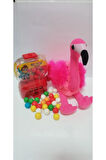 2 Si 1 Arada / Sevimli Flamingo 25 Cm Ve Jackpot Sakız Makinesi