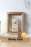 Asaf Atelier El Yapımı | Ihlamur Ağacı | Kişiselleştirilebilir Ahşap Masa Saati 30 x 20 Cm