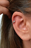Minimal Yıldız Figürlü Halka Piercing | Gümüş Renk