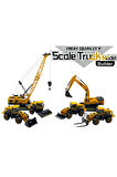 İnşaat Araçları Kepçe Dozer Vinç Forklift Silindir Kar Küreyci 6 Lı Set Oyuncak