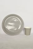 Özel Seri Kutlama Piknik Hazırlık Karton Tabak Bardak Mat Gri 8li