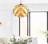 Damla Drop Modern Globe Küre Doğal Ahşap Mdf 3d Lazer Kesim Rustik Salon Avize