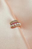 Earcuff Zirkon Taşlı İncili Sıkıştırmalı Kıkırdak Küpe