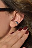 Gümüş Renkli Bombeli Sıkıştırmalı Sade Kıkırdak Küpesi Earcuff