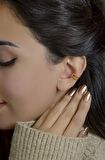 Gold Sıkıştırmalı Kıkırdak Küpesi Earcuff