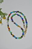 Murano Cam Mini Renkli Nazar Boncuklu Choker Kolye