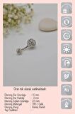 Gümüş Renk Işıltılı Top Çelik Göbek Piercing
